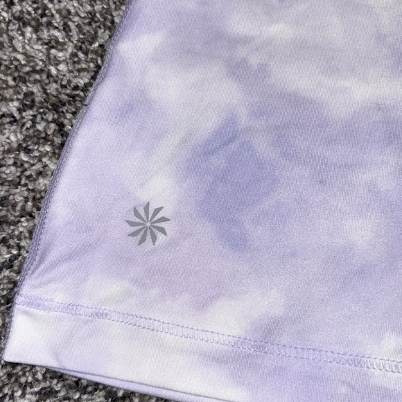 Athleta Nitro Printed Tank Top Womens Purple Tie Dye Racerback Logo Pullover - Picture 4 of 5